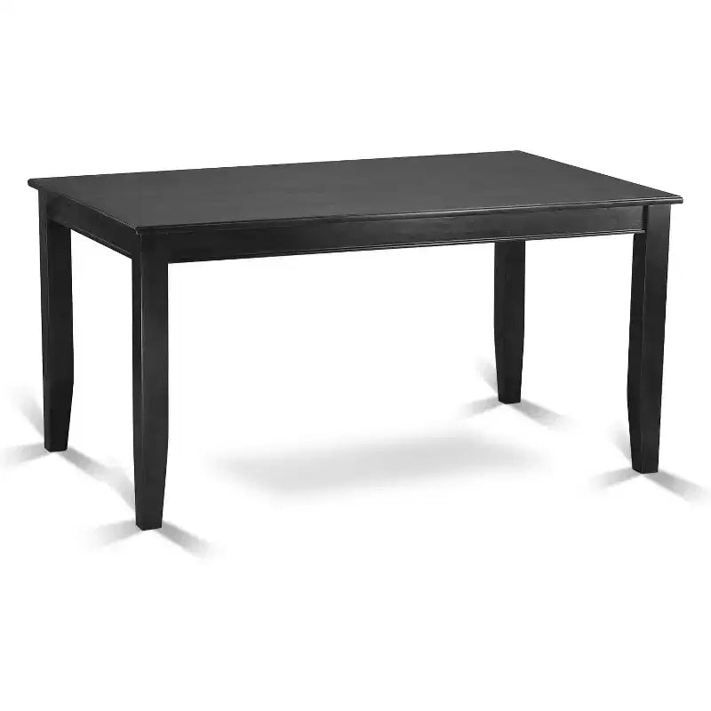 Set da pranzo rettangolare nero, 6 posti, 7 pezzi