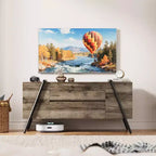 Mobile TV Rovere/Marrone con gambe in metallo a U, adatto a TV da 47"–55"