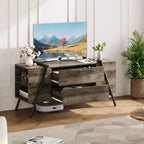 Mobile TV Rovere/Marrone con gambe in metallo a U, adatto a TV da 47"–55"