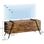 Mobile TV Rovere/Marrone con gambe in metallo a U, adatto a TV da 47"–55"