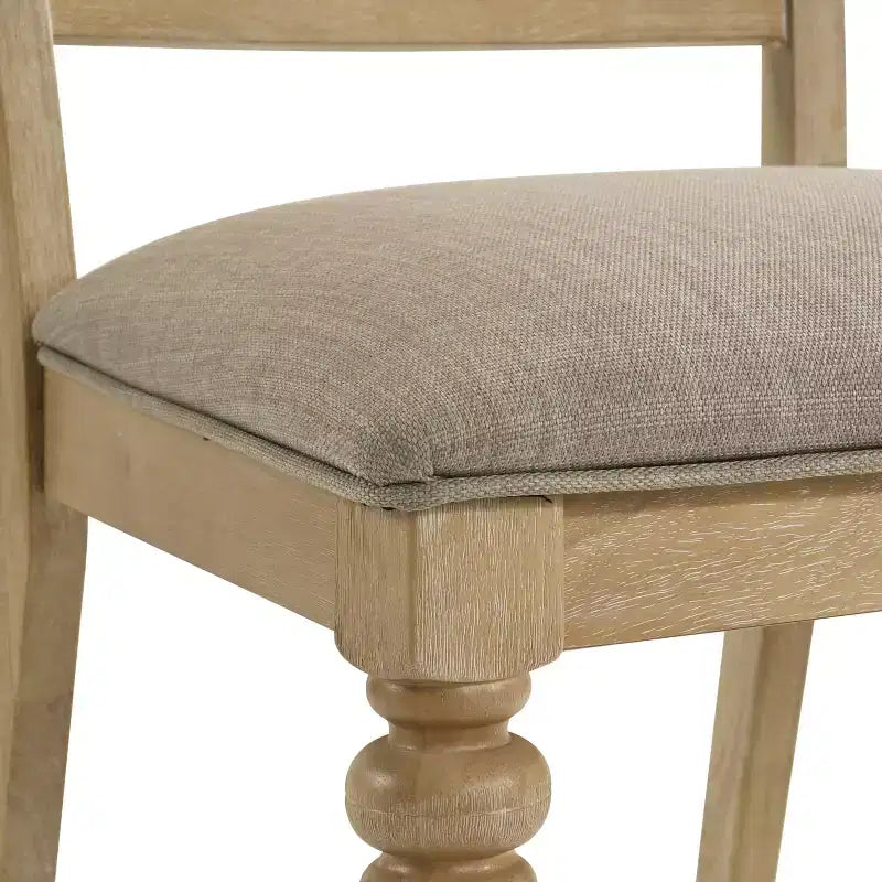 Sedie da pranzo con schienale a croce in rovere chiaro e beige, set da 2