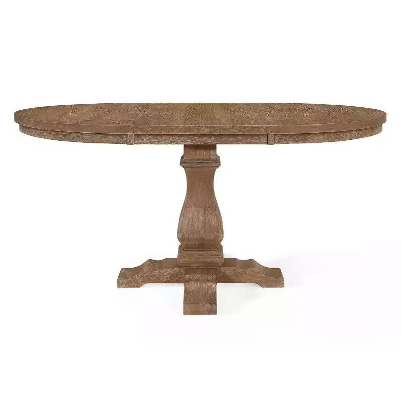 Set da pranzo rotondo allungabile da 5 pezzi color beige/avorio, frassino chiaro, 4 posti a sedere