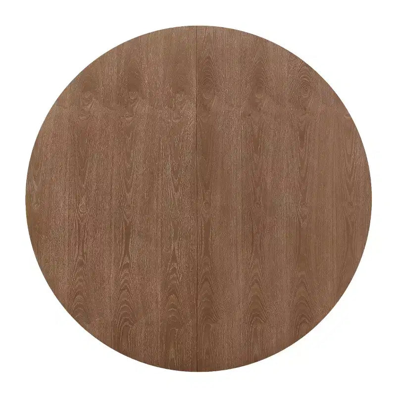 Set da pranzo rotondo allungabile da 5 pezzi color beige/avorio, frassino chiaro, 4 posti a sedere