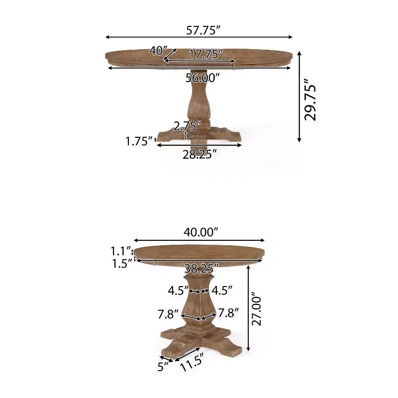 Set da pranzo rotondo allungabile da 5 pezzi color beige/avorio, frassino chiaro, 4 posti a sedere