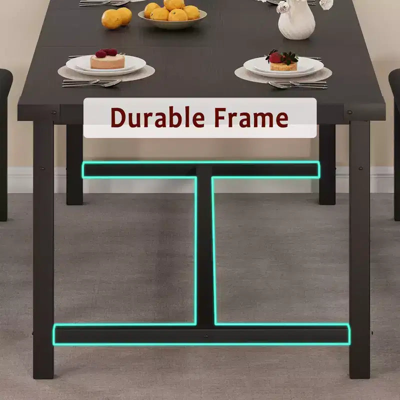 Set tavolo da pranzo allungabile nero/grigio/bianco con 2 panche imbottite, 4-6 posti