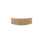 Divano modulare curvo in velluto marrone/cammello, 1 posto