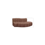 Divano modulare con trapuntatura a canale in similpelle color Cognac, 1 posto