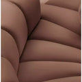 Divano modulare con trapuntatura a canale in similpelle color Cognac, 1 posto