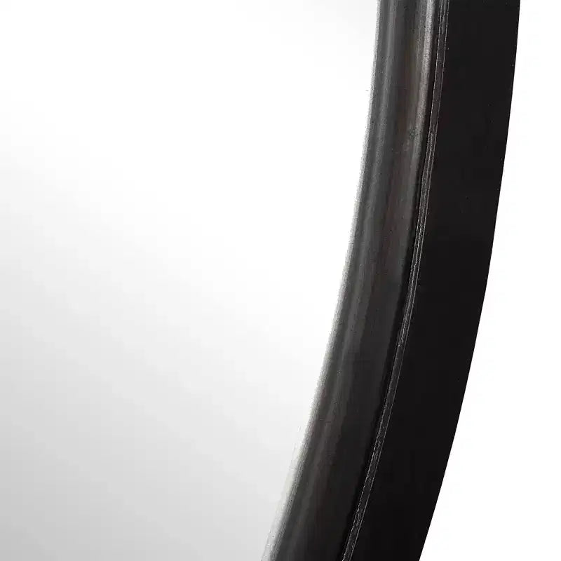 Specchio da parete rotondo nero, cornice in ferro, diametro 112 cm, 1 pannello