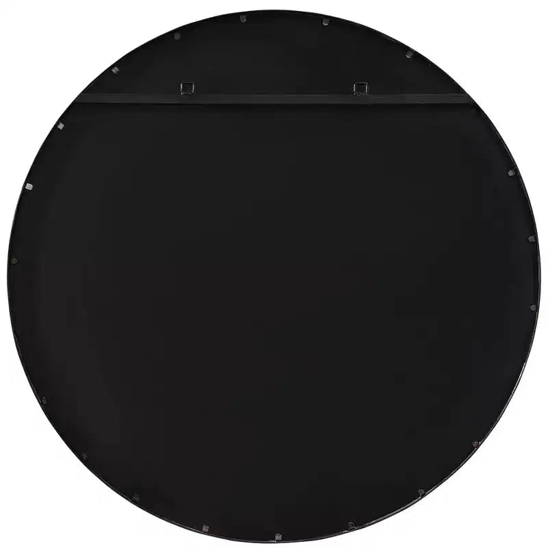 Specchio da parete rotondo nero, cornice in ferro, diametro 112 cm, 1 pannello