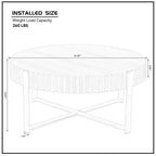 Tavolino rotondo beige, base incrociata, 80 cm, monouso