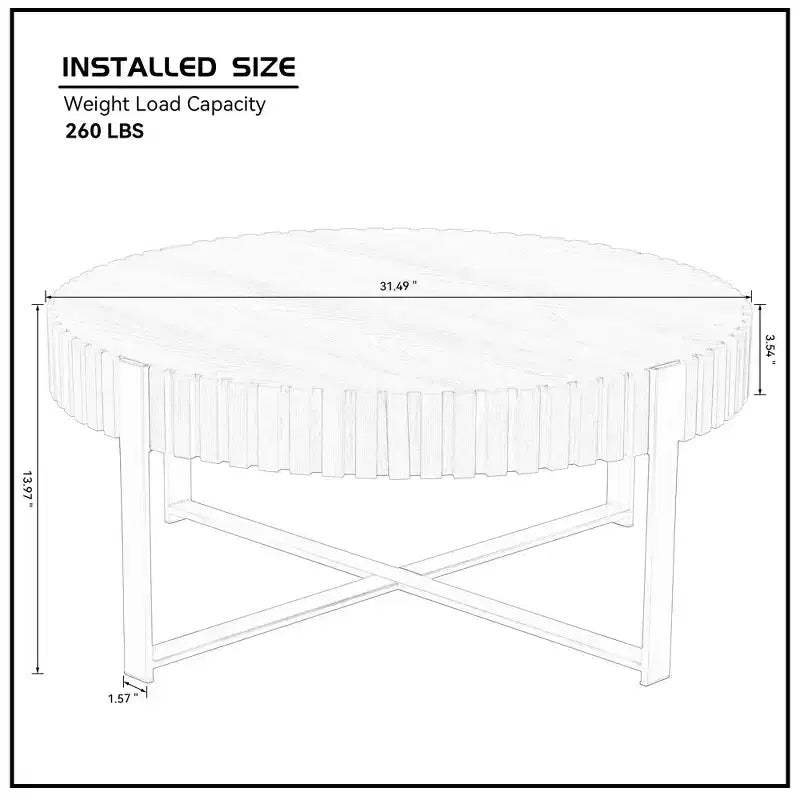 Tavolino rotondo beige, base incrociata, 80 cm, monouso