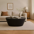 Tavolino da caffè in alluminio martellato nero, forma irregolare, 36"L × 18"P × 16"H