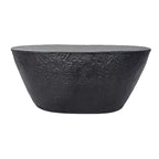 Tavolino da caffè in alluminio martellato nero, forma irregolare, 36"L × 18"P × 16"H