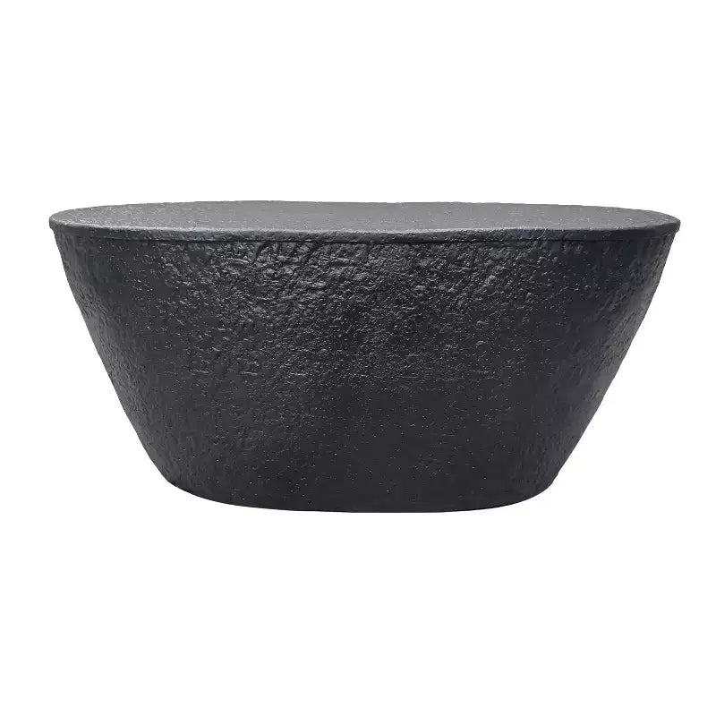 Tavolino da caffè in alluminio martellato nero, forma irregolare, 36"L × 18"P × 16"H