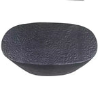 Tavolino da caffè in alluminio martellato nero, forma irregolare, 36"L × 18"P × 16"H