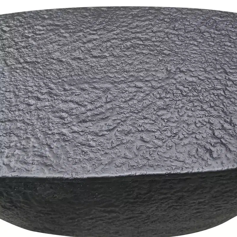 Tavolino da caffè in alluminio martellato nero, forma irregolare, 36"L × 18"P × 16"H