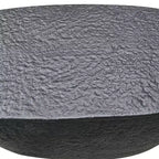 Tavolino da caffè in alluminio martellato nero, forma irregolare, 36"L × 18"P × 16"H