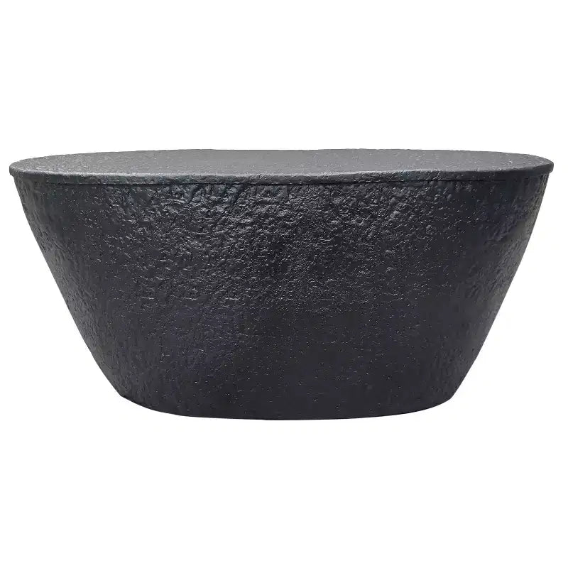 Tavolino da caffè in alluminio martellato nero, forma irregolare, 36"L × 18"P × 16"H