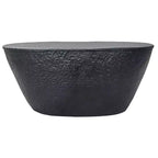 Tavolino da caffè in alluminio martellato nero, forma irregolare, 36"L × 18"P × 16"H