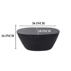 Tavolino da caffè in alluminio martellato nero, forma irregolare, 36"L × 18"P × 16"H