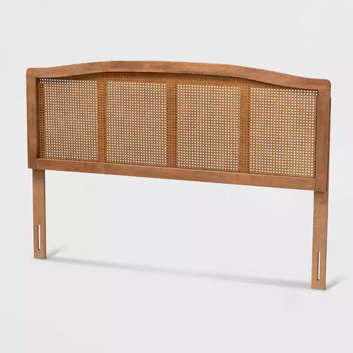 Marieke Wood Headboard Ash Walnut - Baxton Studio