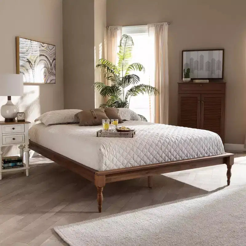 Struttura letto a piattaforma in legno di frassino e noce – Matrimoniale francese / Matrimoniale / King