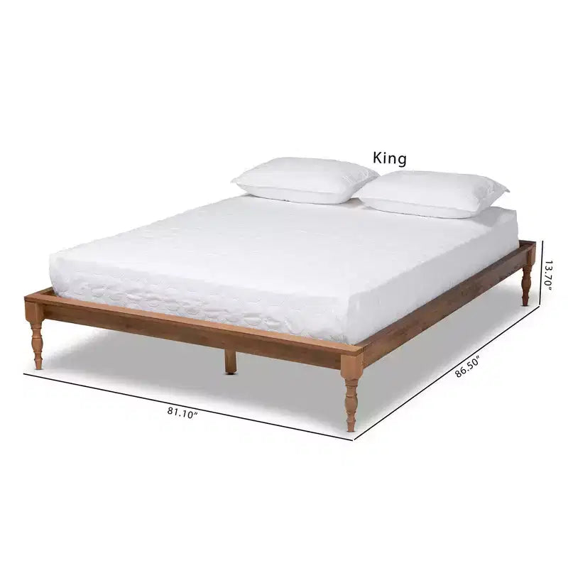 Struttura letto a piattaforma in legno di frassino e noce – Matrimoniale francese / Matrimoniale / King