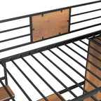 Letto a soppalco singolo con scrivania a L e armadio – Grigio, 1 persona